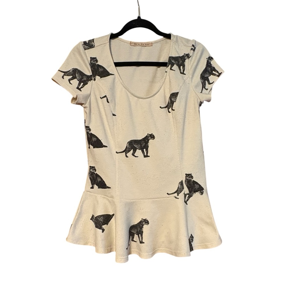 Vintage Panther Peplum Top